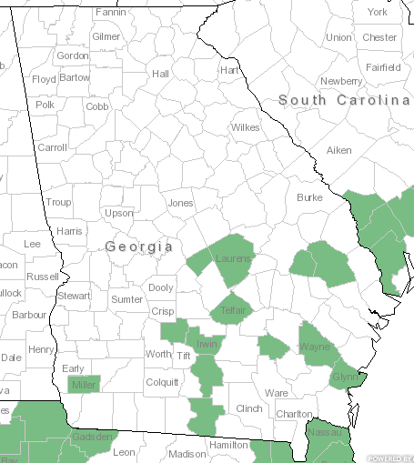 The Georgia range of Asclepias michauxii